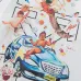Off White Hoodie With Artistic Back Print Featuring Cherubs Car And Brand Elements Black/White #A54326