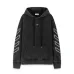 Off - White Washed Black Hoodie With Signature Diagonal Stripes And OFF Logo #A54329