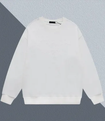 Chic Prada Milano Embroidered White/Black Crew Neck Sweatshirt for Fashion Lovers #A54270