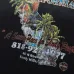 Black AMIRI California Graphic Tee With Retro Palm Tree And Flame Design #A54404