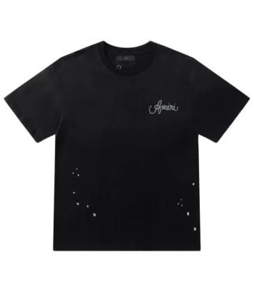 Black Distressed AMIRI Art Design Studio Tee With Los Angeles 90210 Print #A54405