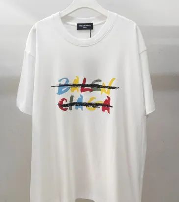 Balenciaga T-shirts for Men  Pure Cotton Graphic White #A54091