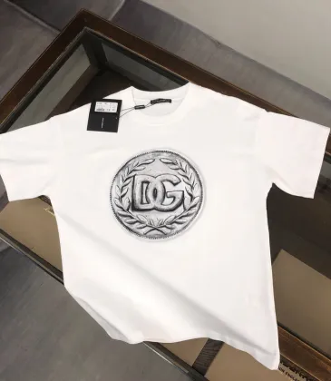 D&amp;G T-Shirts for MEN Dolce &amp; Gabbana Logo Embroidery T-Shirt Black/White  #A53933