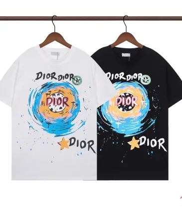 Dior T-shirts for men 270g Black/White #A53119