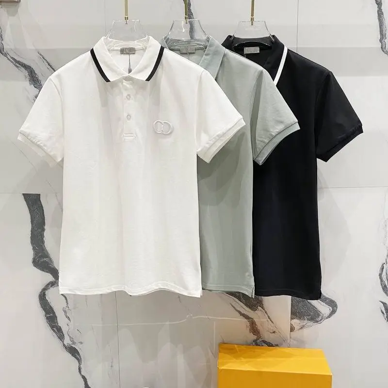 Dior T-shirts for men Solid Color Black/White #A46598