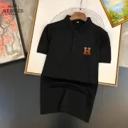 HERMES T-shirts for HERMES Polo Shirts Solid Color Black/White Polo Shirts #A46633
