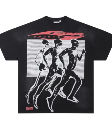 HELLSTAR Black T - Shirt With Running Figures Graphic And Star Sports Print Design #A54398