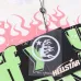 HELLSTAR White T - Shirt With Bold Flaming Graphic And Slogan Print Design #A54399