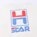 HELLSTAR White T - Shirt With Retro H - Star Graphic And Distressed Print Design #A54397