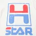 HELLSTAR White T - Shirt With Retro H - Star Graphic And Distressed Print Design #A54397