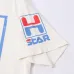 HELLSTAR White T - Shirt With Retro H - Star Graphic And Distressed Print Design #A54397