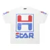 HELLSTAR White T - Shirt With Retro H - Star Graphic And Distressed Print Design #A54397