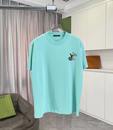  T - Shirt With Colorful Artistic LV Logo Emblem For Stylish Looks White/Black/Yellow/Purple #A54294