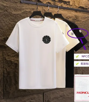 Moncler T-shirts for men 300g 100% cotton NFC chip sensor #A53027