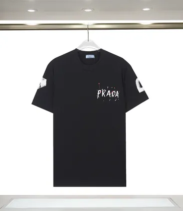 Prada T - Shirt With Artistic Splatter Logo And Sleeve Accents Black/White #A54292