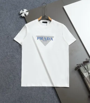 Prada T-Shirts for Men 300g Black/White 100% Cotton #A53048