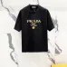 Prada T-Shirts for Men 320g Black/White Classic logo embroidery #A53047
