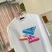 Stylish Prada T Shirt With Colorful Triangle Logo Prints For Fashion Enthusiasts Black/White/Pink/Blue #A54349