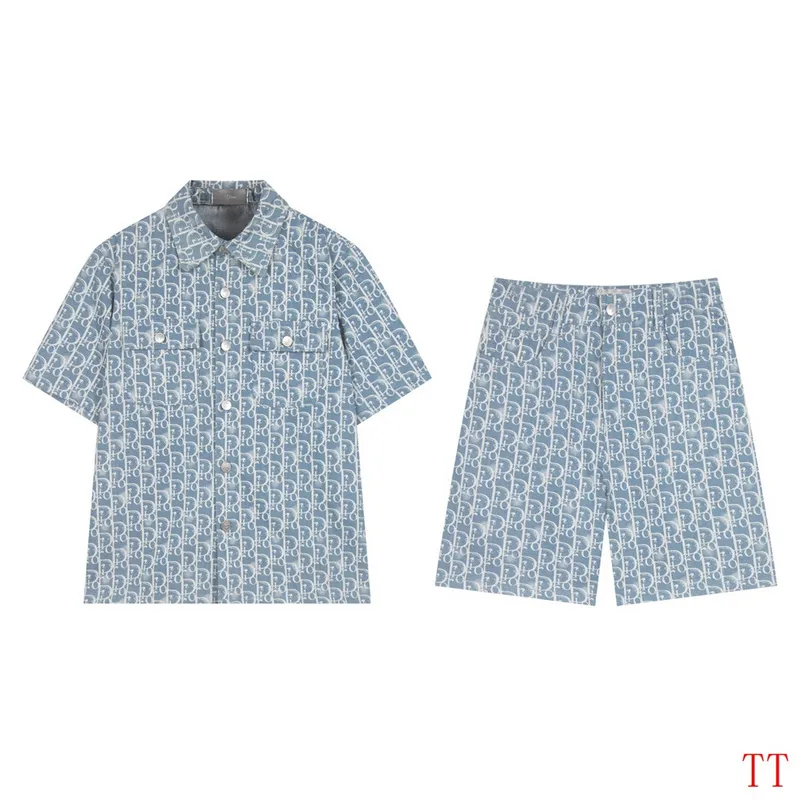 Dior tracksuits for Dior Short Tracksuits for men Denim suit #A52987