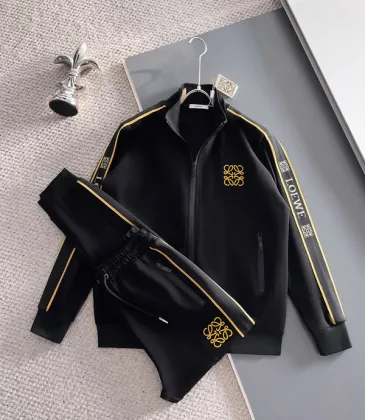 Loewe Inspired Black Tracksuit Set with Gold Accents #A54388