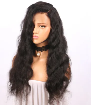  long curly hair black small volume front lace wig hand woven hood factory spot wholesale LS-052 #9116409