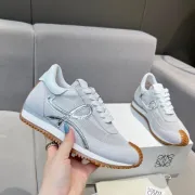 Stylish Light Gray Loewe Sneakers With Silver Bow Accents And Sporty Elegance Unisex Shoes #A30338