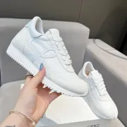 Elegant All White Loewe Sneakers With Signature Bow Design And Timeless Appeal Unisex Shoes #A30340