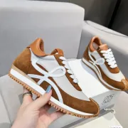 Chic Loewe Sneakers With Brown And White Tones And Signature Bow Like Accents Unisex Shoes #A30346