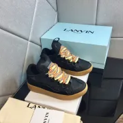 Lanvin Black Leather Sneakers With Colorful Braided Laces And Gum Soles For Fashion - Forward Looks #A30453