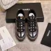Chanel Metallic Silver Brown Sneakers #A54346