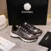 Chanel Metallic Silver Brown Sneakers #A54346