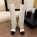Chanel Knee - High Boots: Diverse Textures, Gold Chains, a Showcase of Luxe Creativity #A54193