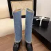 Chanel Knee - High Boots: Diverse Textures, Gold Chains, a Showcase of Luxe Creativity #A54193