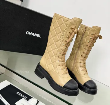 Chanel shoes for Women Chanel Boots CC High Boots Calfskin #A54030