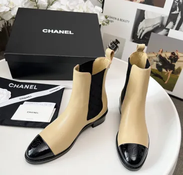 Chanel shoes for Women Luxury Designer Sheepskin Leather Ankle Boot #A54032
