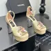 Chanel high-heeled sandals, sheepskin, heel height: 11cm #A53217