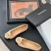 Chanel Light Brown Leather CC Camellia Ballet Flats Heel height:1.5cm #A53192
