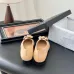 Chanel Light Brown Leather CC Camellia Ballet Flats Heel height:1.5cm #A53192