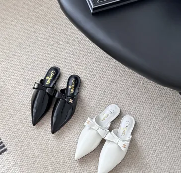 Chanel shoes for Women's Chanel Pumps Mule Chanel Couro Branca Black/White #A54183