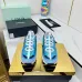 Chanel Denim Suede Calfskin Neon Orange CC Logo Trainers #A53211