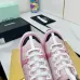 Chanel Denim Suede Calfskin Neon Orange CC Logo Trainers #A53211