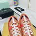Chanel Denim Suede Calfskin Neon Orange CC Logo Trainers #A53211