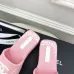 Chanel shoes for Women's Chanel slippers Flat Sandals for women Heel height:4.5cm Black/Pink #A54176