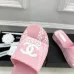 Chanel shoes for Women's Chanel slippers Flat Sandals for women Heel height:4.5cm Black/Pink #A54176
