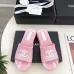 Chanel shoes for Women's Chanel slippers Flat Sandals for women Heel height:4.5cm Black/Pink #A54176