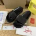 Christian Louboutin CL Men Women's Slippers Black/White #A51692
