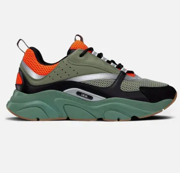 Dior B22 Orange Olive Black Trainer #A51423