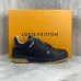 Louis Vuitton Black Leather Low Top Sneakers for Men and Women #A54332