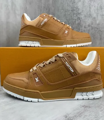 Louis Vuitton Brown Leather Low Top Couples Sneakers #A54331