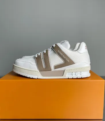 Louis Vuitton White Beige Strap Accent Sneakers #A54338